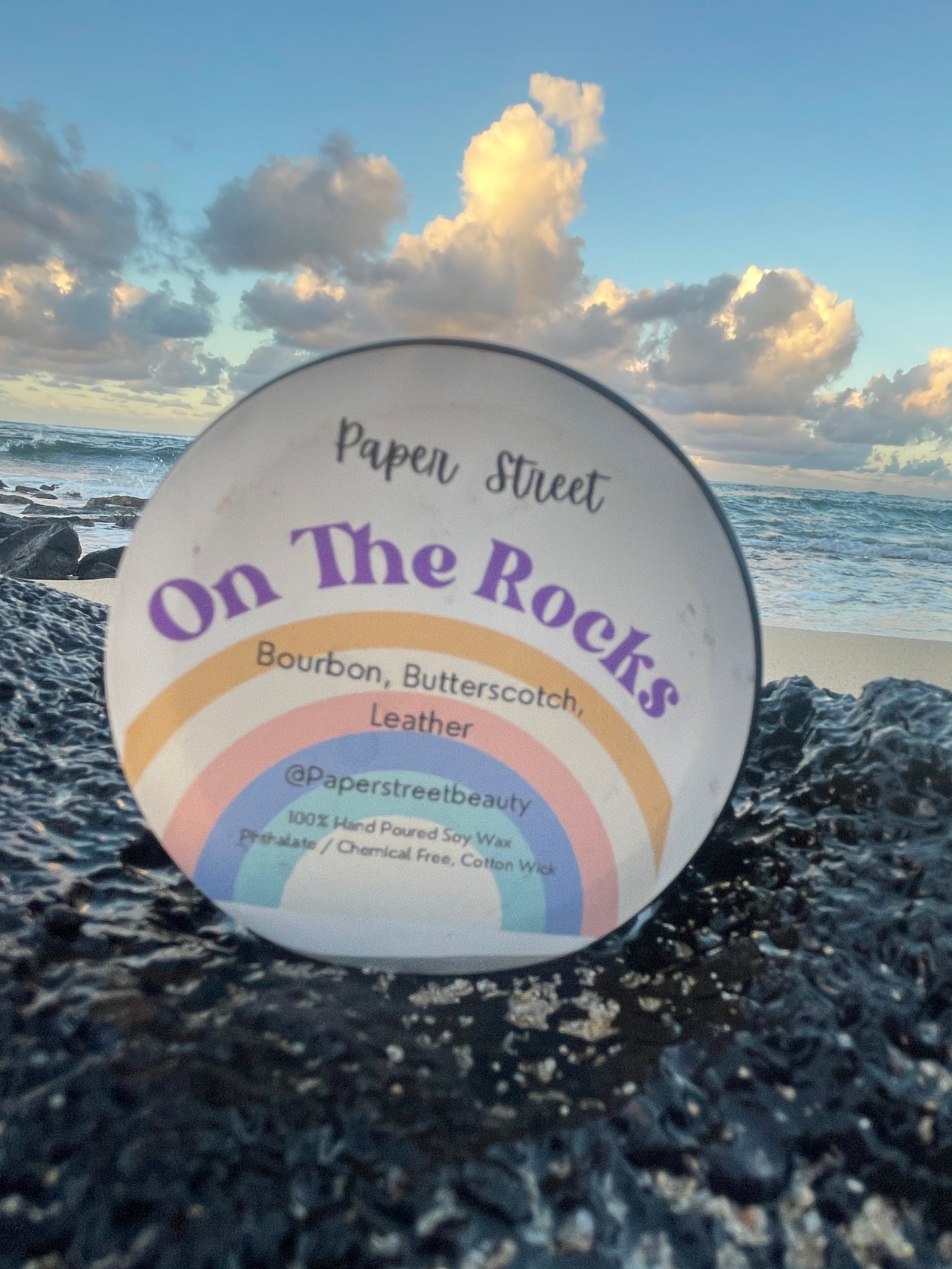 On The Rocks 4oz tin 100% Coconut Soy Wax Candle.