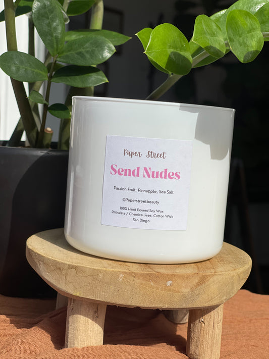 Send Nudes 16 oz Coconut Soy Candle White Jar